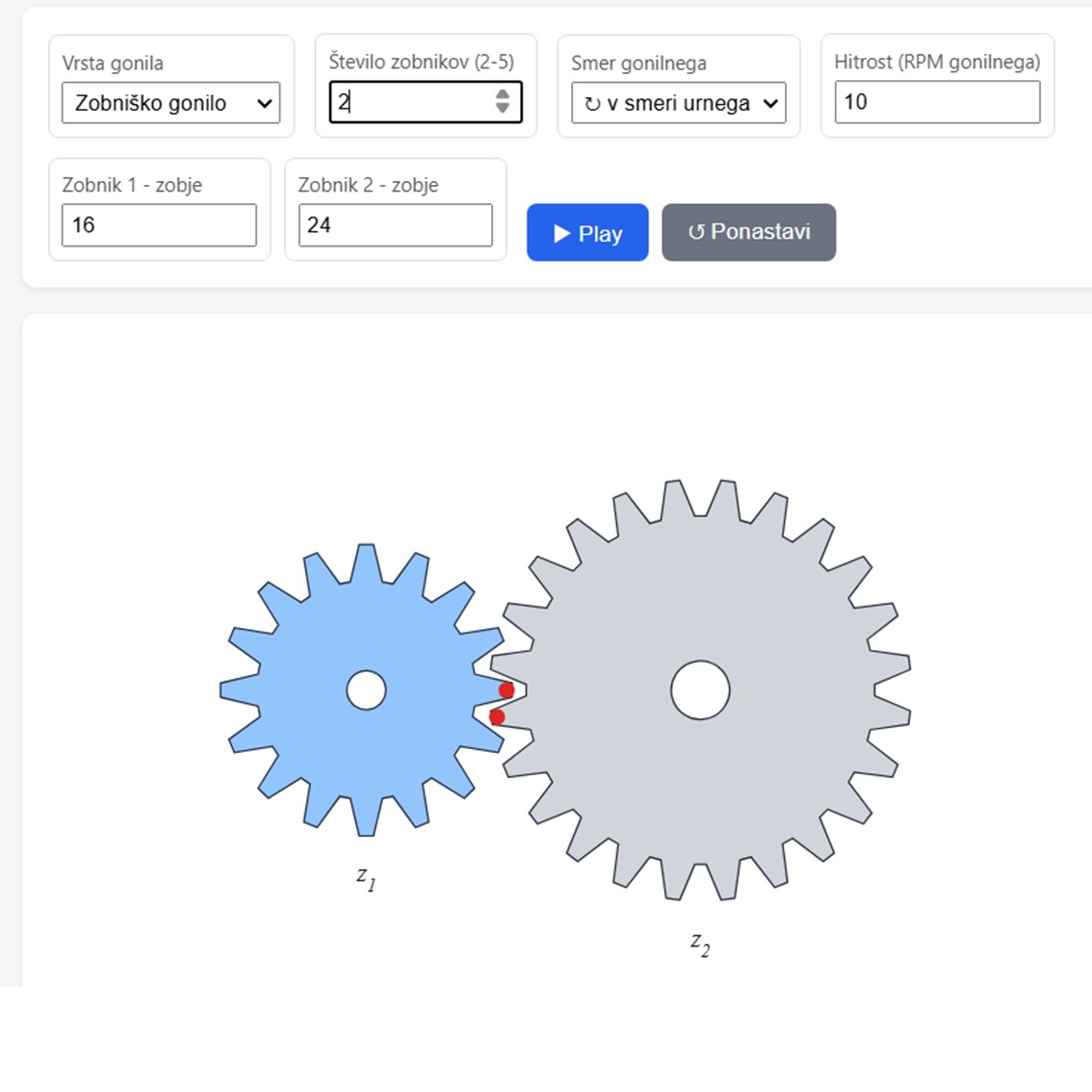 Gonilalab, simulacija gonil